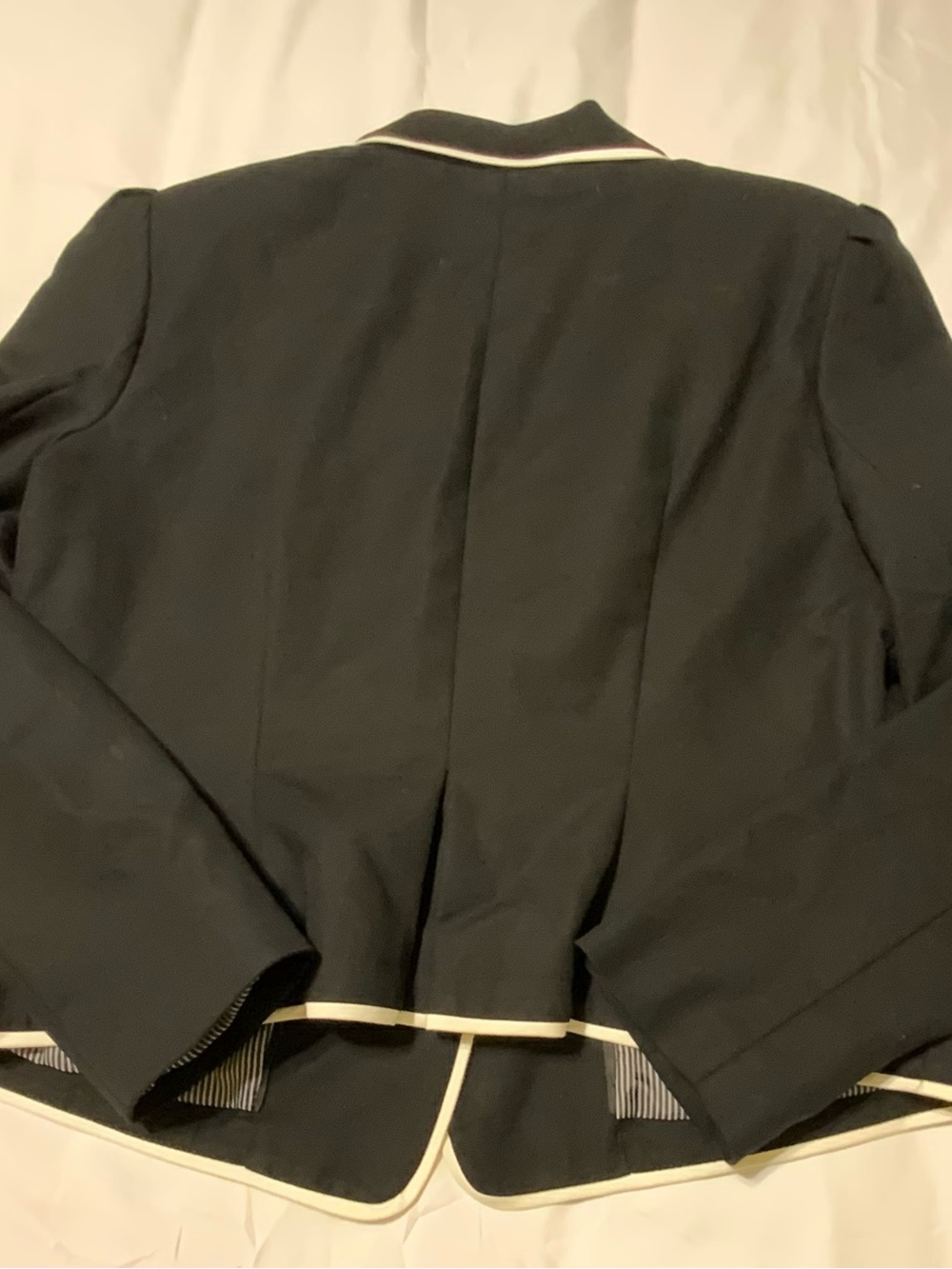 NWT Worthington Black Blazer White Piping Blazer Zipper Pockets Large - Picture 5 of 8